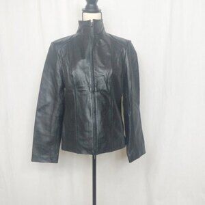 Wilsons Leather Black Leather Full Zip Jacket M